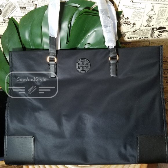 Ella Tote Nylon Black Tory Burch Brand New - Picture 3 of 7